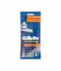 Maquina Desechable Gillette Prestobarba 2 Cabeza Fija x 5 Unidades