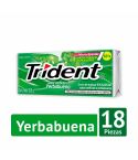 Goma De Mascar Trident Sabor A Yerbabuena Sin Azúcar x 30,6gr x 18 Unidades