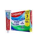 Crema Dental Colgate Triple Acción Menta Original x 125ml x 3 Unidades Econopack