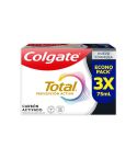Crema Dental Colgate Total 12 Carbón Activado x 75ml x 3 Unidades Econopack