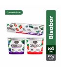 Yogurt Griego Alpina Con Cama De Fruta Sabor A Fresa Y Mora Y Arándanos x 150gr x 4 Unidades