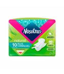 Toallas Femeninas Nosotras Natural Plus Canalgel Tela Tipo Algodón x 10 Unidades