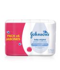 Jabón En Barra Cremoso Johnson's Baby Original x 110gr x 6 Unidades