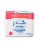 Jabón En Barra Cremoso Johnson's Baby Original x 110gr x 3 Unidades