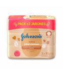 Jabón En Barra Cremoso Johnson's Baby Avena x 110gr x 3 Unidades