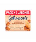 Jabón En Barra Johnson's Nutri Spa Reparadora Almendras Y Avena x 110gr x 3 Unidades