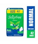 Toallas Femeninas Stayfree Normal Tipo Tela Suave Con Alas x 42 Unidades Súper Pack