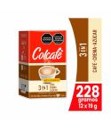 Café Soluble Colcafé 3 En 1 Café, Crema Y Azúcar Display x 228gr x 12 Sobres