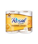 Toallas De Cocina Multiusos Rosal Absorbe Grasas x 160 Hojas x Rollo Triple Hoja