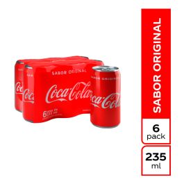 GASEOSA COCA COLA NR 6U 235ML LATA — Supermercados Supervaquita