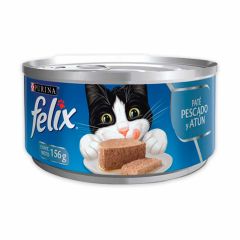 Alimento Húmedo Para Gato Félix Purina Paté Pescado Y Atún Lata x 156gr