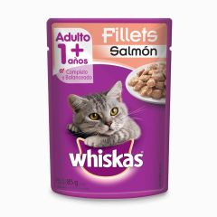 Alimento Húmedo Para Gato Whiskas Adulto Mayor A 1 Año Sabor A Filetes De Salmón x 85gr