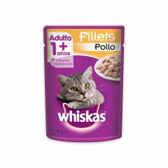 Alimento Húmedo Para Gato Whiskas Adulto Mayor A 1 Año Sabor A Filetes De Pollo x 85gr