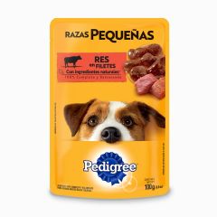 Alimento Húmedo Para Perro Pedigree Razas Pequeñas Sabor A Filetes De Res x 100gr