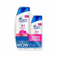 Shampoo Head & Shoulders 2 En 1 Suave Y Manejable x 375ml + 180ml Súper Oferta