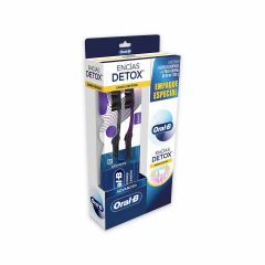 Crema Dental Oral B Encías Detox Sarro Defense x 80ml + 2 Cepillos Dentales Empaque Especial
