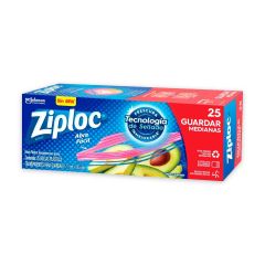 Bolsa Plástica Reutilizable Ziploc Almacenar Mediana x 25 Unidades