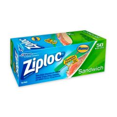 Bolsa Plástica Reutilizable Ziploc Sándwich x 50 Unidades