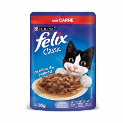 Alimento Húmedo Para Gato Felix Classic Purina Con Carne x 85gr