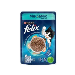 Alimento Húmedo Para Gato Felix Purina Megamix Adultos Con Atún, Sardina, Salmón, Pollo Y Hígado X 85gr