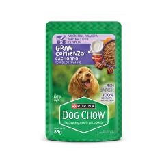 Alimento Húmedo Para Perro Dog Chow Cachorros Con Extra Life Sabor A Carne, Zanahoria, Manzana Y Leche En Papilla X 85gr