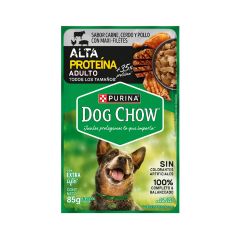 Alimento Húmedo Para Perro Dog Chow Adulto Con Extra Life Sabor A Carne, Cerdo Y Pollo X 85gr