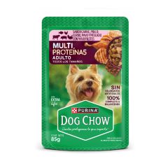 Alimento Húmedo Para Perro Dog Chow Adulto Con Extra Life Sabor A Carne, Pollo, Cerdo, Pavo Y Pescado X 85gr