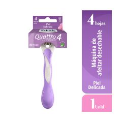 Maquina Desechable Shick Quattro 4 Women Piel Sensible x Unidad