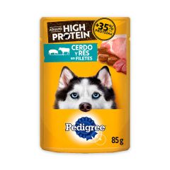Alimento Húmedo Para Perro Pedigree Adulto Sabor A Filetes De Cerdo Y Res x 85gr
