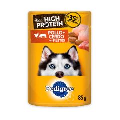 Alimento Húmedo Para Perro Pedigree Adulto Sabor A Filetes De Pollo Y Cerdo x 85gr