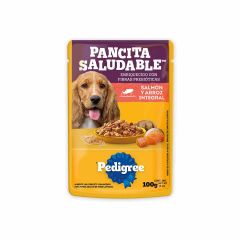 Alimento Húmedo Para Perro Pedigree Adulto Pancita Saludable Sabor A Salmón Y Arroz Integral X 100gr
