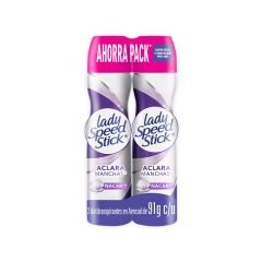 Desodorante En Aerosol Lady Speed Stick Derma Aclarado x 91gr x 2 Unidades