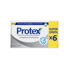 Jabón En Barra Antibacterial Protex Limpieza Profunda x 110gr x 6 Unidades