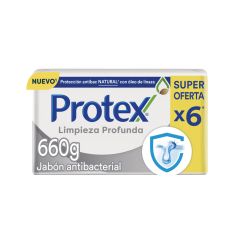 Jabón En Barra Antibacterial Protex Limpieza Profunda x 110gr x 6 Unidades