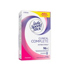 Desodorante En Crema Lady Speed Stick Clinical Complete Antibacterial Powder x 55gr