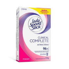 Desodorante En Crema Lady Speed Stick Clinical Complete Antibacterial Powder x 55gr