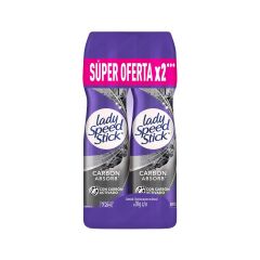 Desodorante En Aerosol Lady Speed Stick Carbon Absorb x 91gr x 2 Unidades