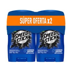 Desodorante En Barra Speed Stick Carbon Absorb x 45gr x 2 Unidades
