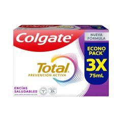 Crema Dental Colgate Total Prevención Activa X 75ml X 3 Unidades Econopack