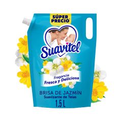 Suavizante De Telas Suavitel Suavidad Y Fragancia Brisa De Jazmín Doypack X 1500ml