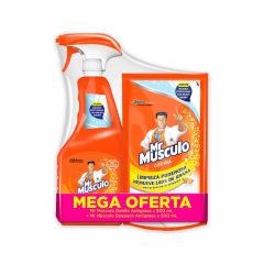 Limpiador Líquido Quitagrasa Mr. Musculo Cocina Pistola x 500ml + Doypack x 500ml