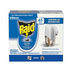 Insecticida Líquido Raid + Unidad Eléctica Mata Mosquitos Y Zancudos X 32.9 Ml X 45 Usos