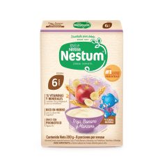 Cereal Nestum Nestlé Sabor A Trigo, Banano Y Manzana Caja x 200gr