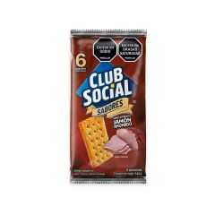 Galletas Club Social Sabores Jamón Ahumado X 24gr X 6 Unidades
