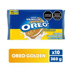 Galletas Oreo Golden Crema Sabor A Vainilla X 36gr X 10 Paquetes