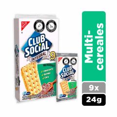 Galletas Club Social Integral Multicereales x 24gr x 9 Unidades