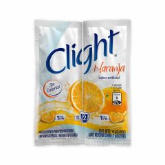 Mezcla En Polvo Clight Sabor A Naranja x 14gr Rinde 2 Litros