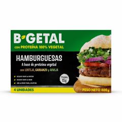 Hamburguesas Bgetal Con Base De Proteína 100% Vegetal x 400gr x 4 Unidades