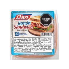 Jamón De Cerdo Dan Tipo Sándwich Tajado x 400gr
