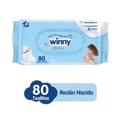 Toallitas Húmedas Winny Recién Nacido x 80 Unidades